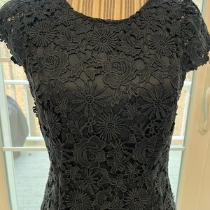 Lulu's Black Floral Lace Cocktail Dress